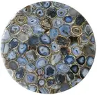 Round Dark Gray Agate Stone Side Table Top with Elegant Look Resin Coffee Table