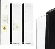 uxcell Monitor Memo Board, Transparent, Black Left Right and Bottom Self-Adhesive Sticky Note Holder Side Note Attachment Computer Accessories for Home Office Computer, 3 Pcs