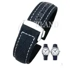 Leather Nylon Watch Strap 20mm Blue For Omega Speedmaster Snoopy 310.32