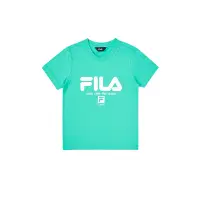 在飛比找Yahoo奇摩購物中心優惠-FILA KIDS 童短袖圓領上衣-綠色 1TEY-4901