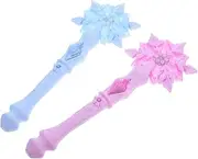 ERINGOGO 2Pcs Glowing Fairy Wands with Snowflake Design Decorative Light Sticks for Birthday Dress Up Parties and Stage Performances