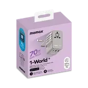 Momax World 70W GaN AC Travel Adaptor With cable