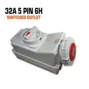 QIXING IP67 Interlocked Switched Socket Outlet - 32A 5 Pin QX5608