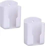 Xinally Pack of 2 Fashion Remote Control Holders Self Adhesive Wall Mount Air Conditioner Media Storage Racks Organizers (White)