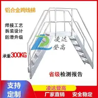 在飛比找Yahoo!奇摩拍賣優惠-特價*鋁合金焊接跨線梯工業登高梯LDK移動式過線梯拆裝平台踏