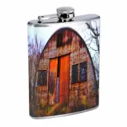 Rusty Barn Em1 8oz Stainless Steel Flask Drinking Whiskey Liquor