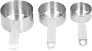 3 Pieces Stainless Steel Measuring Spoons Set With Handle Design, Kitchen Measuring Cup For Condiments For Baking Flour Medicine Accurate Quantity For Kitchen