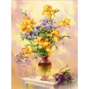 DIY Bead embroidery kit Irises Bead needlepoint Bead stitching