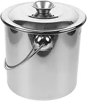 Totority Stainless Steel Milk Bucket with Lid and Handle Multifunctional Storage Container for Milk Oil Rice and More Stylish Kitchen Tool with Strong Bearing Capacity