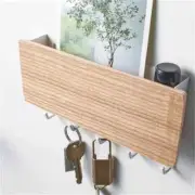 Wall Hanging Bamboo Key Hanger Holder Wall Organizer Key Rack Hooks Coat Hooks