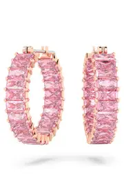 Swarovski Matrix Hoop Earrings in Pink at Nordstrom One Size