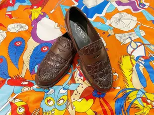 原價$6萬多 意大利 精品品牌Tod's托德斯   真品 鱷魚皮 國際精品品牌男鞋 紳士鞋 樂福鞋