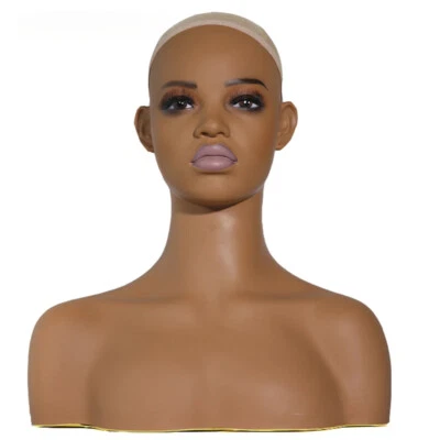 Realistic Female Mannequin Manikin Head With Shoulders For Wig Hats Display