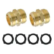 HYDRO MASTER Brass Garden Hose Adapter Double Male Quick Connector 3/4 Inch S...