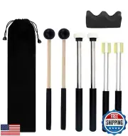 TUOREN 3Pair Steel Tongue Drum Mallet Hand Pan Sticks Percussion Instrument A