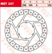 TRW Lucas Brake disc MST337, rigid