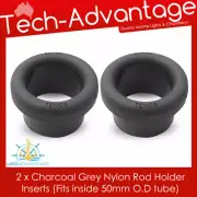 2 x Charcoal GREY Boat Aluminium 50mm TUBE Rocket Launcher ROD Inserts Protector