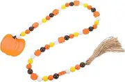 HORIALENCE Harvest Season Pumpkin Pendant Decorative Wooden Beads Garland Fall Decor for Home