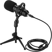 Condenser Microphone Kit,Live Sound Stage Mic,Tripod Stand USB Plug Set