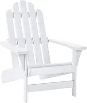 Keter Ozark Adirondack Chair with Weatherproof Finish, Outdoor Furniture for Entertaining by The Pool, Patio, and Fire Pit, Easy Assembly for Sturdy and Steady Outdoor Seating, White