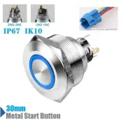 30mmRGBTri-color Ring LED illuminated IP67 304Stainless steel Push button switch