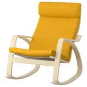 POÄNG rocking-chair, birch veneer/Skiftebo yellow