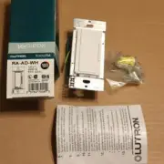 One New Lutron RadioRa RA-AD-WH White Dimmer Lighting Control Switch BK#100