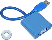Tofficu USB to Vga Adapter Cable External Display Converter for Monitors Easy to Use No External Power Required Compatible with Windows Blue
