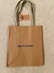 HYUNDAI Reusable Shopping Grocery Tote Bag Natural EARTH-FRIENDLY NWT