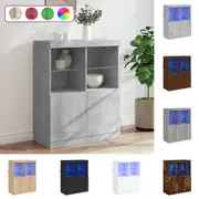 Sideboard with LED Lights White 81x37x100 cm Multi Colours vidaXL