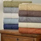 600 Thread Count Cotton Blend Paisley Lightweight Soft Deep Fitted Bed Sheet Set