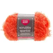 Red Heart Scrubby Sparkle Yarn-Orange E851-8260