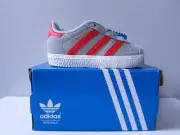ADIDAS 'Gazelle' Infant Sz4 (Onix/Red/Gold) New In Box