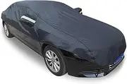 Half Car Cover for Mercedes-Benz Klasse S W220 1998-2005,Waterproof Sun U-V Protection Outdoor Car Top Tarpaulin, All Seasons Blocker Windshield Cover Folding with Storage Bag