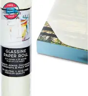 Glassine Paper Roll for Artwork, Transparent Paper Protection for Drawings, Cra