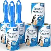 PetLovers Extra Sticky Lint Roller Mega Value Set 600 Sheets for Pet Hair Removal, Dog and Cat Lint Remover 6 Pack