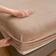 AYO Fitted Sheet, Warm, Microfiber, Winter Smooth, Blanket Touch, Anti-Static, Sold Separately, Washable, Futon Cover, Bed Sheet, Mattress Cover, Bed Cover (Single, 39.4 x 78.7 inches (100 x 200 cm),
