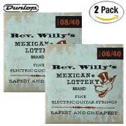 2-PACK Dunlop RWN0840 Rev Willy's Lottery Brand Electric Guitar Strings 8-40