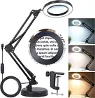 10X Magnifying Glass with LED Light Magnifier Crafts Reading Desk Stand Lamp USB