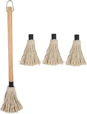 Toyvian 1 Set Detachable BBQ Mop Brush with Handle Versatile Grill Oil Brush for Sauces Marinades Pastries Durable BBQ Supplies for Meat Ribs Chicken More