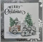 Handmade Greeting Card 3D Merry Christmas Snowmen Holiday SCRAPZ By Kim