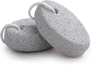 Natural Pumice Stone for Feet, 2 Pack with Hanging Rope, Grey