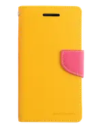 Fancy Diary Case for iPhone 13 mini - Yellow/ Hot Pink