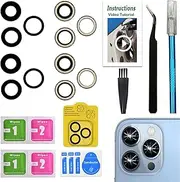 LEAFE for iPhone 13 Pro and iPhone 13 Pro Max Camera Lens Replacement,2 Sets OEM Original Camera Glass Lens with Pre-Installed Adhesive+Repair Tools