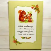 Thanksgiving FRIEND Greeting Card Hallmark Squirrel Chipmunk Blessings GLITTER