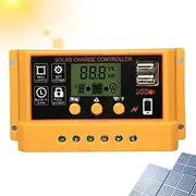 Solar Charge Controller,12v/24v Double USB Controller LED Display | Solar Panel Regulator, Pwm Auto Parameter for Farm, Automotive Use