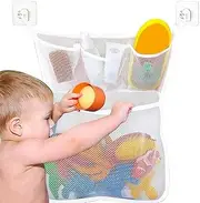 Bath Toy Storage, Durable Mesh Bath Toys Organiser Organizer Storage,Bathroom Decor,Bathroom Multi-Functional Mesh Hanging Storage/Bag