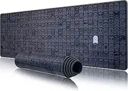 Excovip Large Gaming Mouse Pad with Stitched Edges, Extended Mousepad with Superior Micro-Weave Cloth, Non-Slip Base, Washable Desk Mat for Gamer, Office & Home, 35 x 11.8 in, Gray 0330