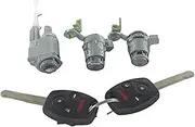 Jodriva Lock Set Ignition Switch Barrel Door Lock Barrel with Button Keys for CRV 03-06 Element 03-11 Car Ignition Switch Lock(Black 3-Panic Button Keys)