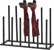 Modern Black Metal 6-Pair Boot Rack/ Free Standing Shoe Storage Organizer